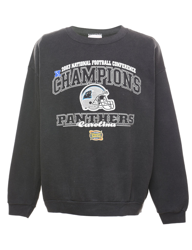 Black NFL Champions Panthers Printed Sweatshirt - XL