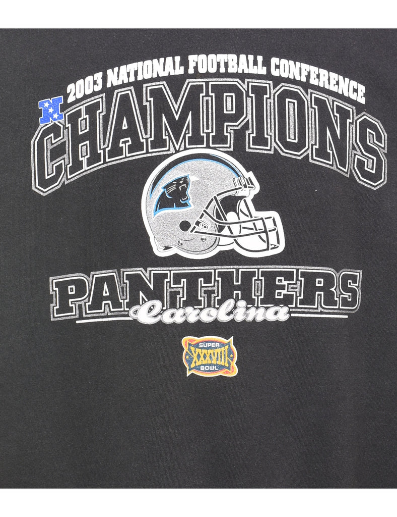 Black NFL Champions Panthers Printed Sweatshirt - XL