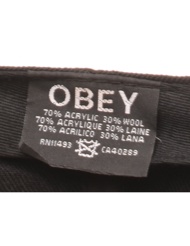 Black Obey Embroidery Cap - XS