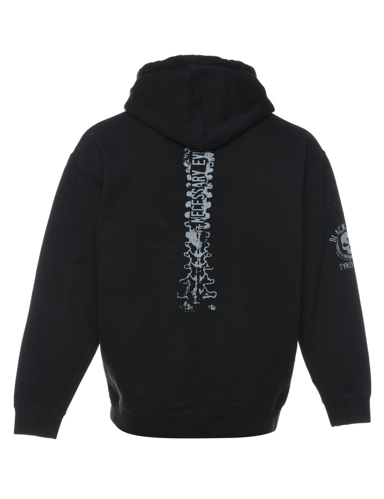 Black Palm Syndicate Grey & Black Printed Hoodie - L