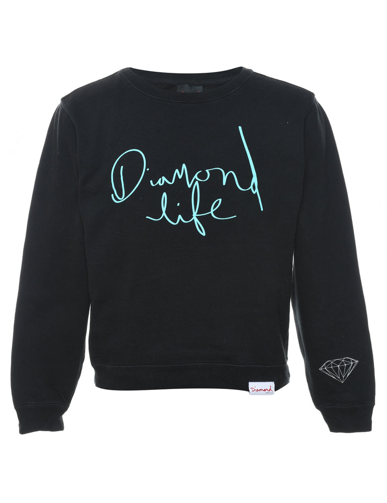 Black Printed Diamond Life Jumper - S