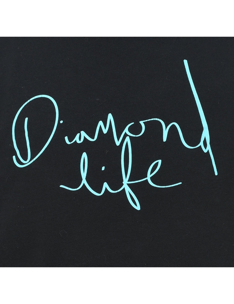 Black Printed Diamond Life Jumper - S