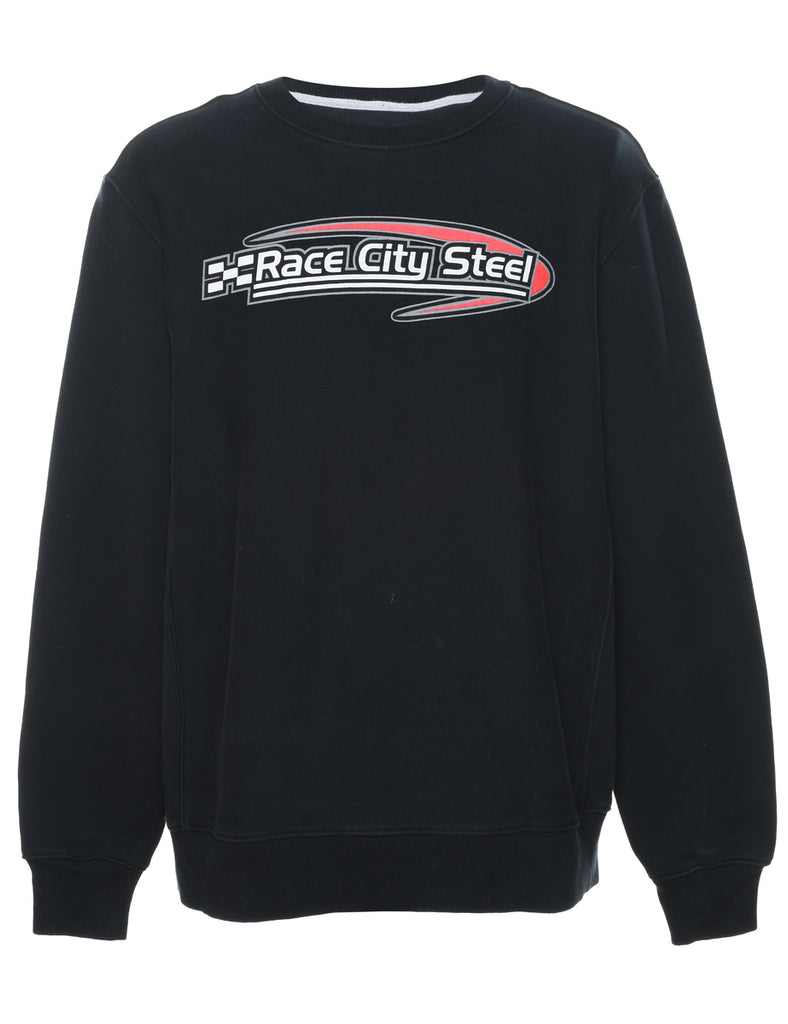 Black Race City Steel Black Printed Sweatshirt - L