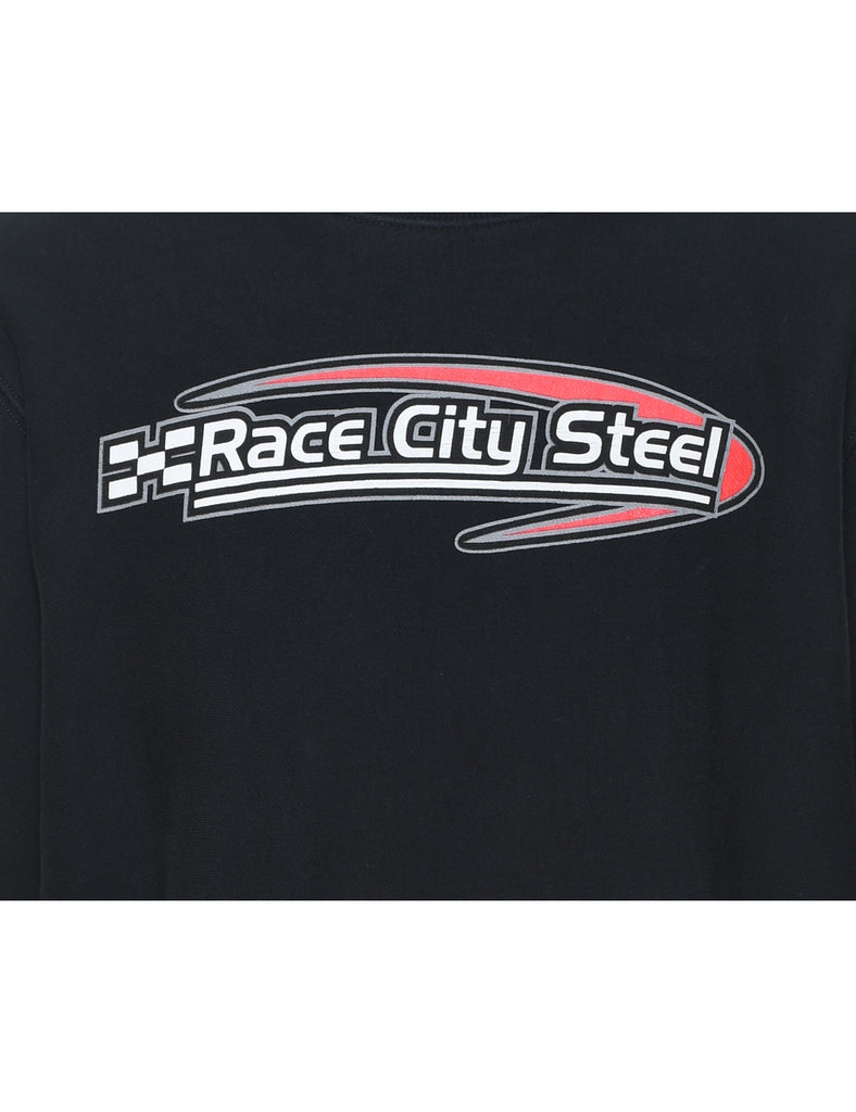 Black Race City Steel Black Printed Sweatshirt - L