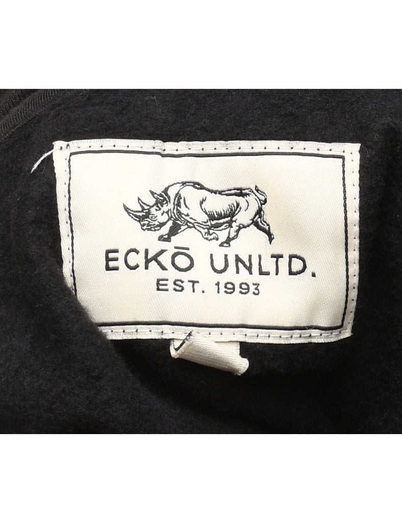 Black & Red Design Ecko Printed Hoodie - L