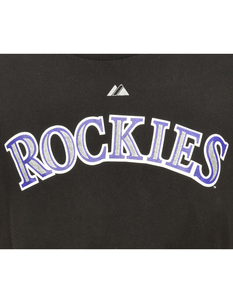 Black Rockies Majestic Printed T-shirt - L