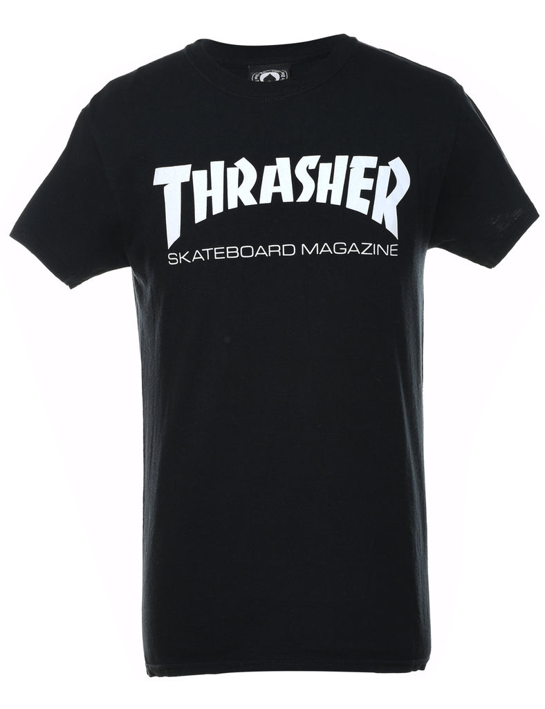 Black & White Printed Thrasher T-Shirt - M