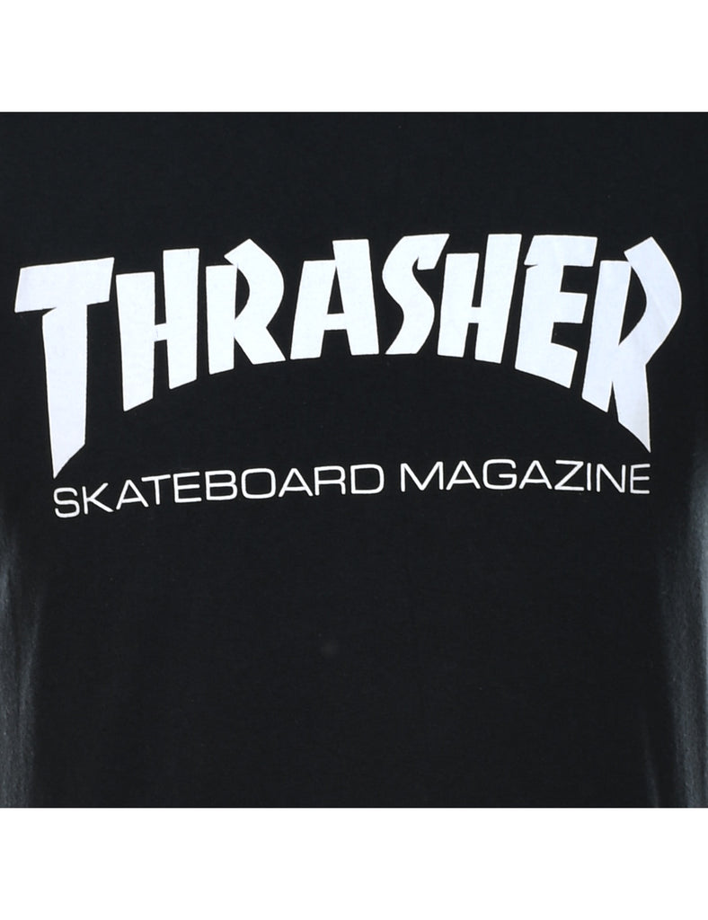 Black & White Printed Thrasher T-Shirt - M