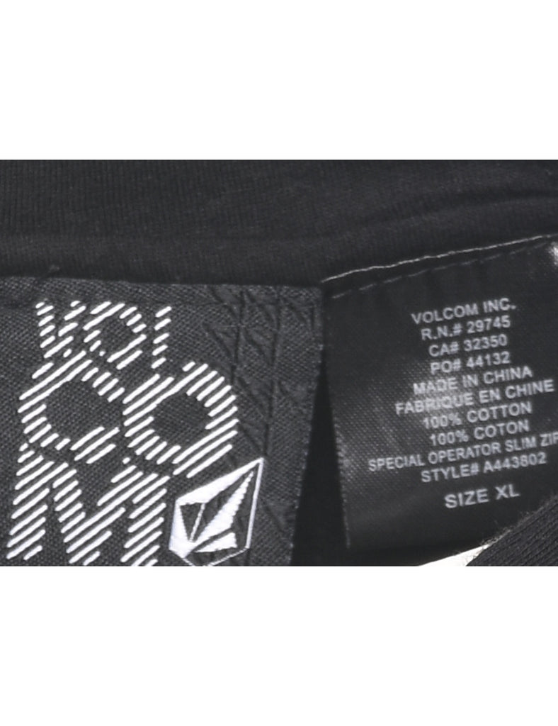 Black Y2K Volcom Hoodie - XL