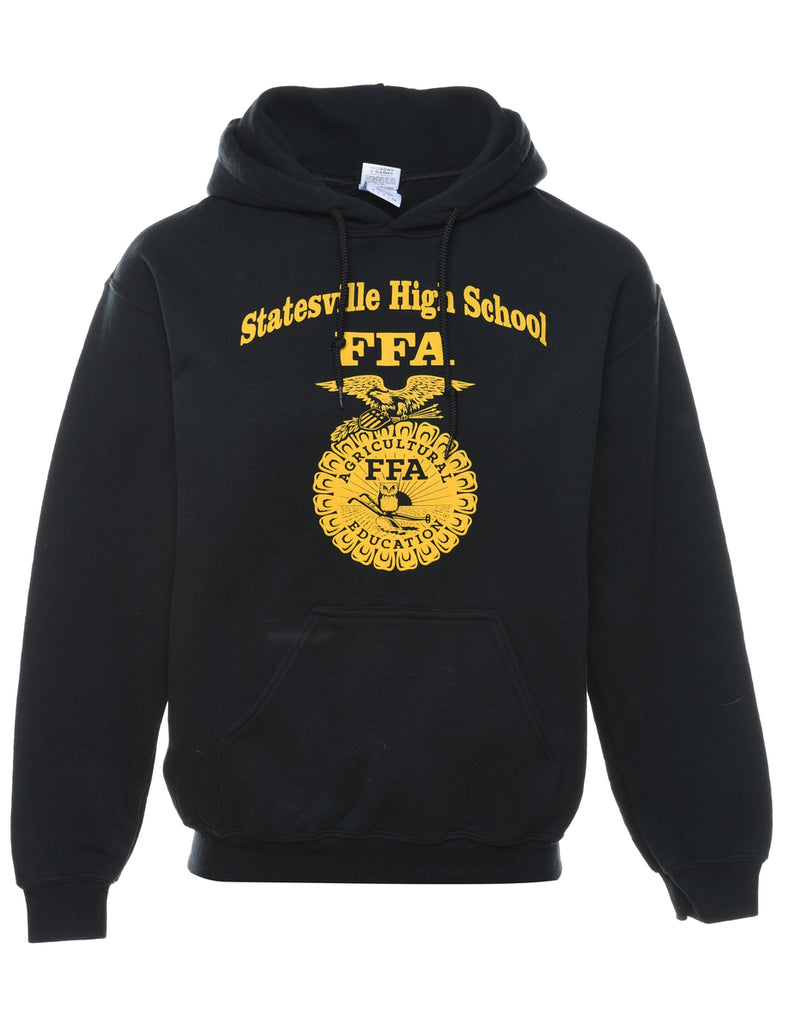 Black & Yellow Statesville High School Printed Hoodie - S