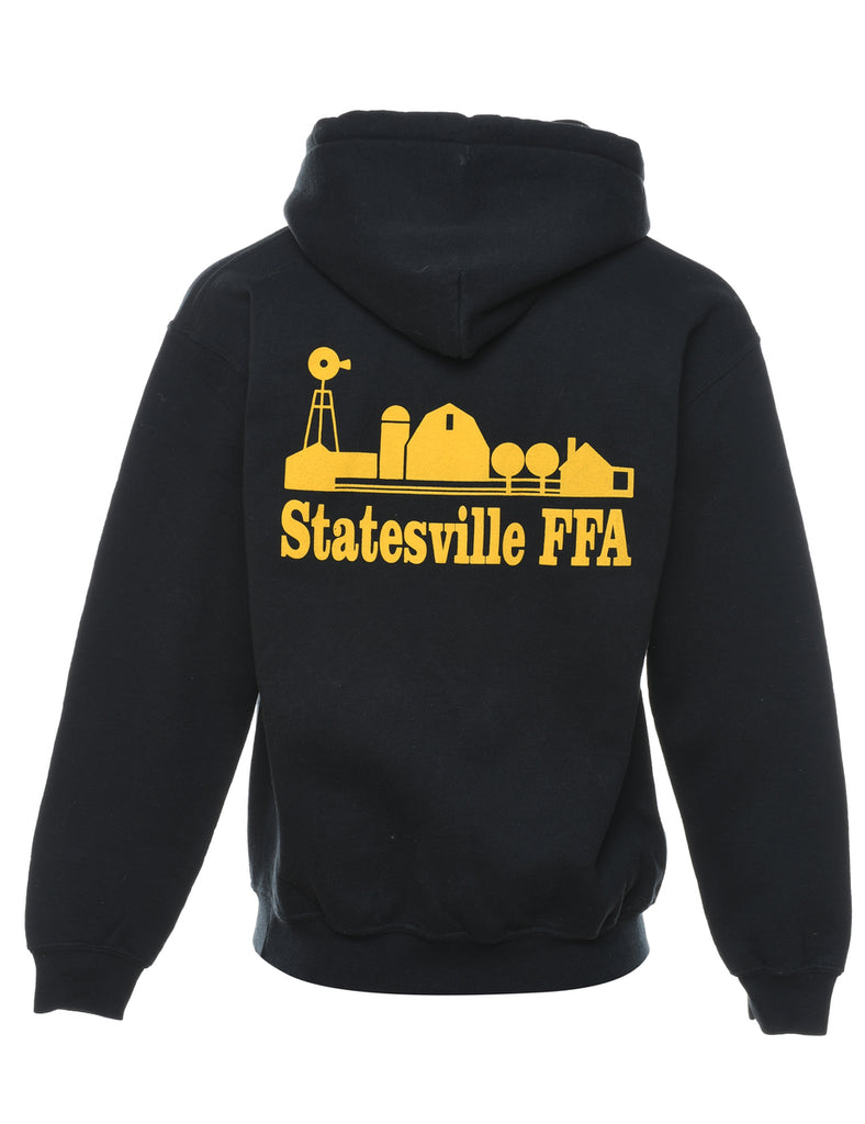 Black & Yellow Statesville High School Printed Hoodie - S