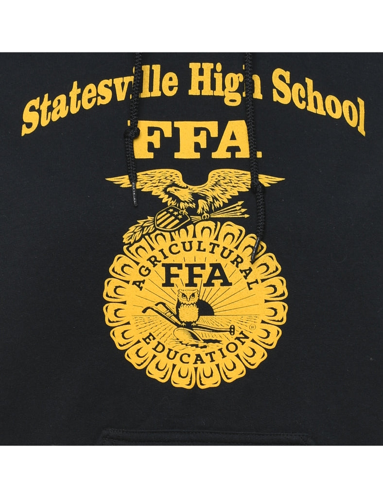 Black & Yellow Statesville High School Printed Hoodie - S