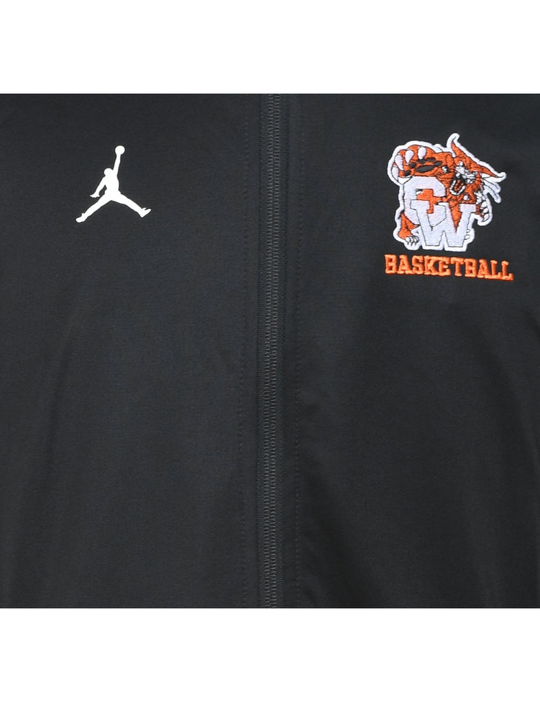 Black Zip-Front Jordan Track Top - M