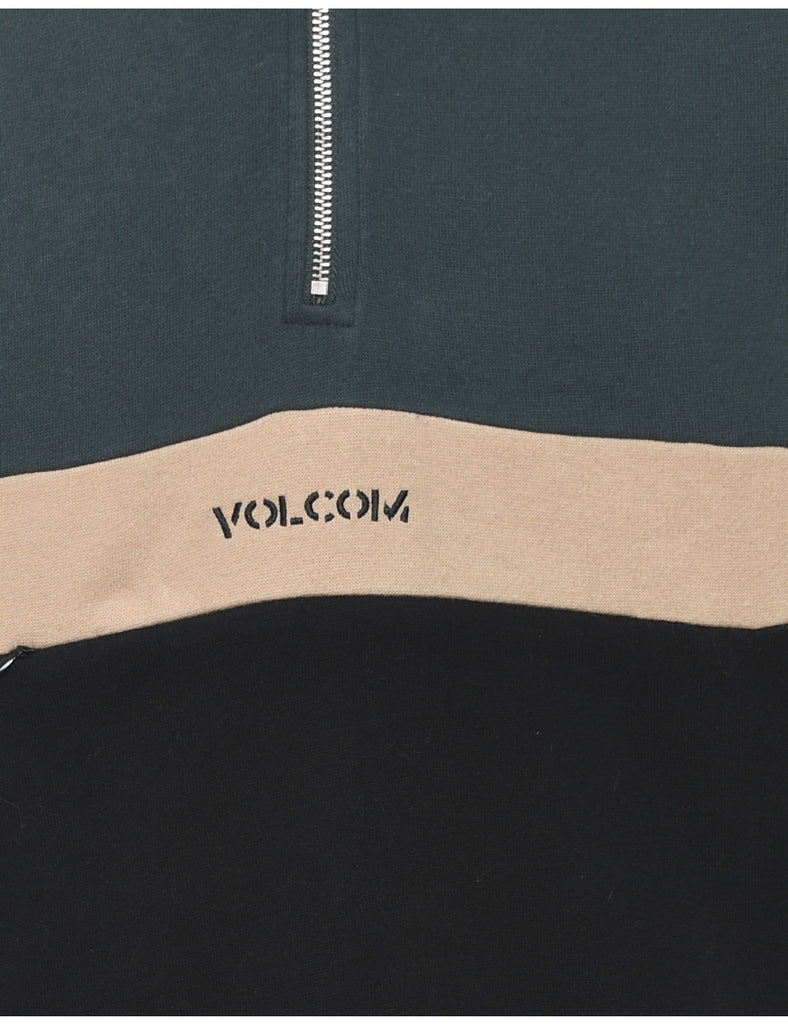 Blue & Black Contrast Volcom Sweatshirt - L