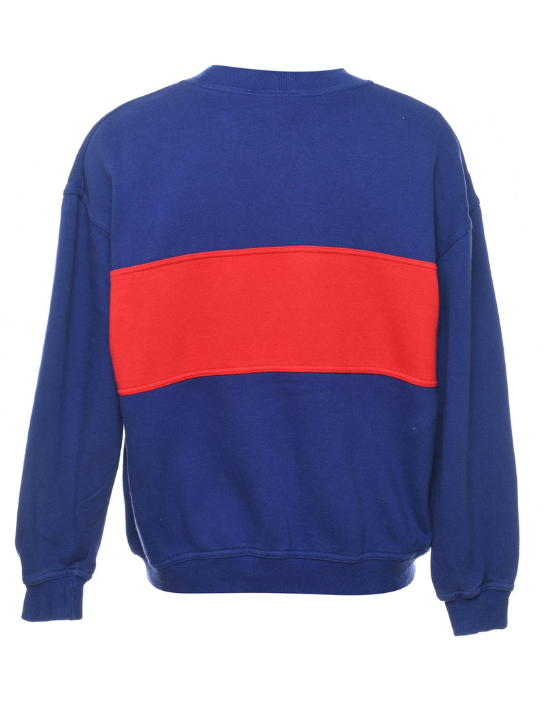 Blue & Red Colour Block Sweatshirt - S