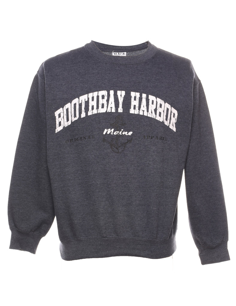 Boothbay Harbor Grey & White Printed Sweatshirt - S