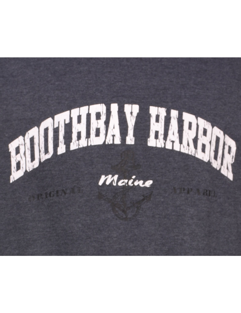 Boothbay Harbor Grey & White Printed Sweatshirt - S