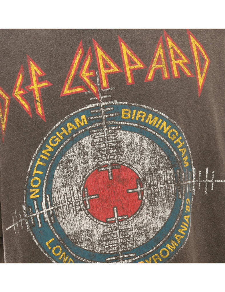 Brown Def Leppard T-shirt - M