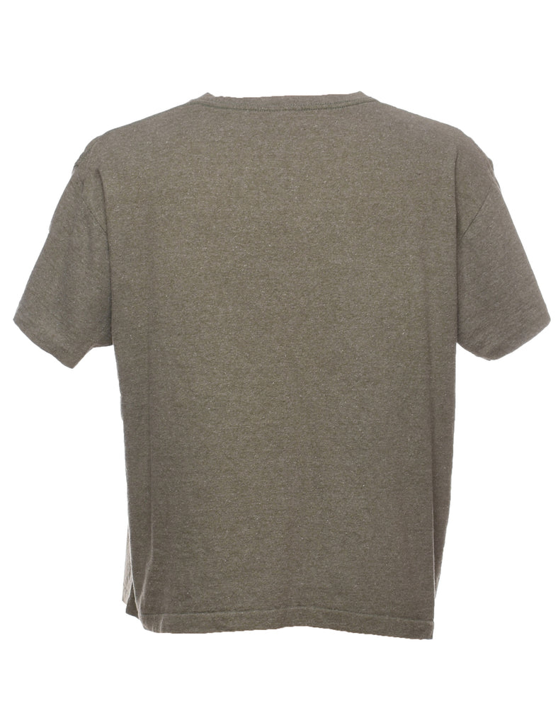 Calvin Klein Cropped Olive Green Embroidered T-shirt - XL