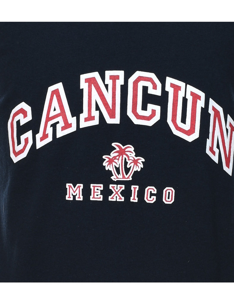 Cancun Mexico Black & Maroon Printed Vest - L