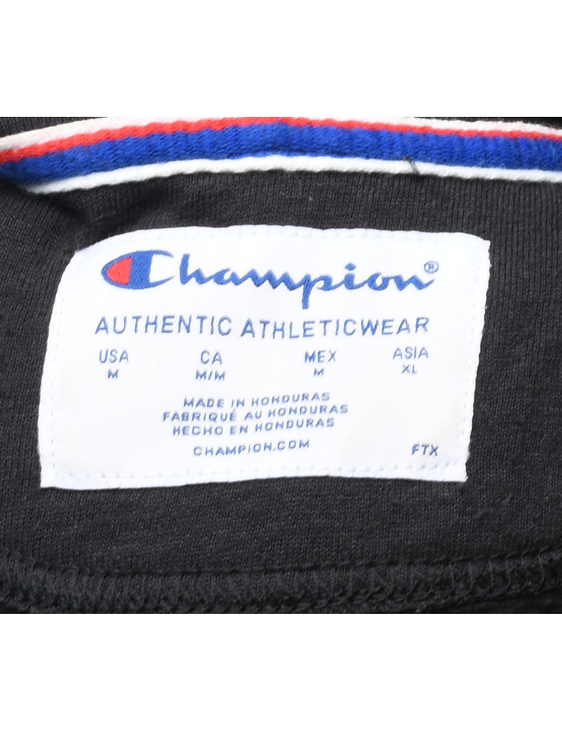 Champion Black Printed Hoodie - M