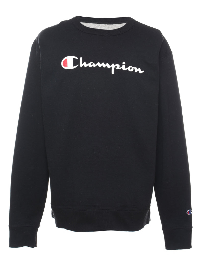 Champion Black Printed Sweatshirt - L