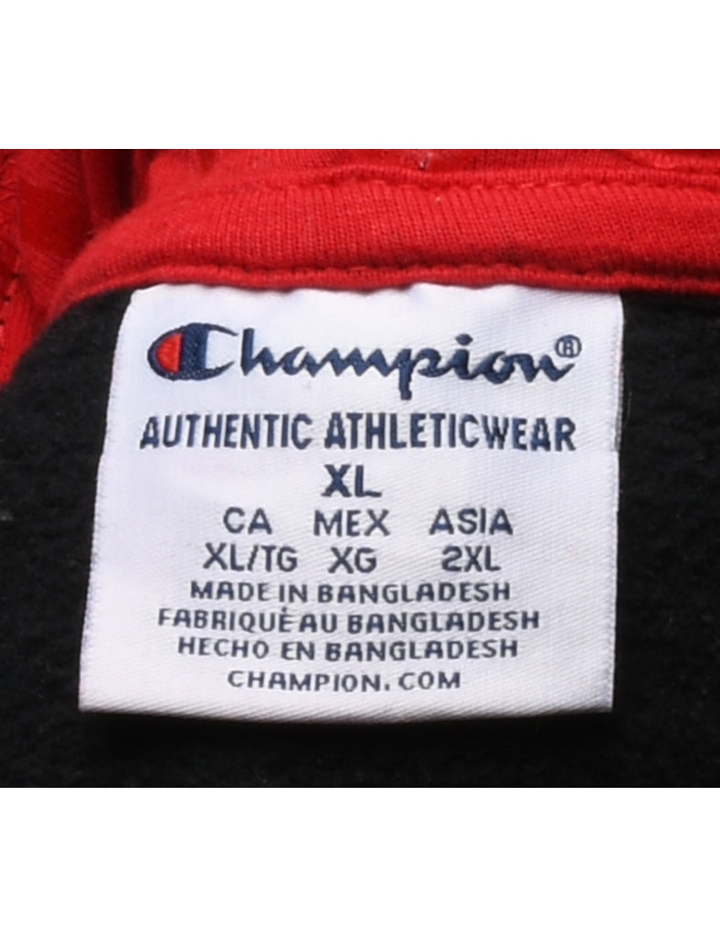 Champion Black & Red Printed Hoodie - XL