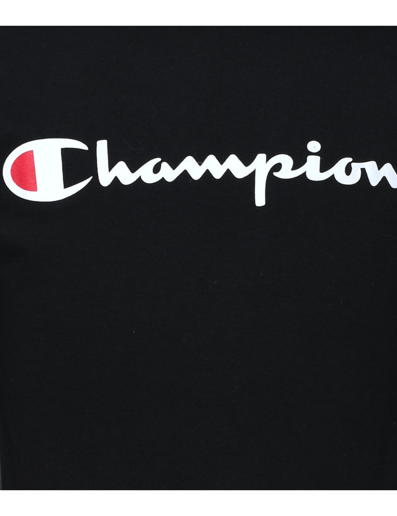 Champion Black, Red & White Long-Sleeve Printed T-shirt - S