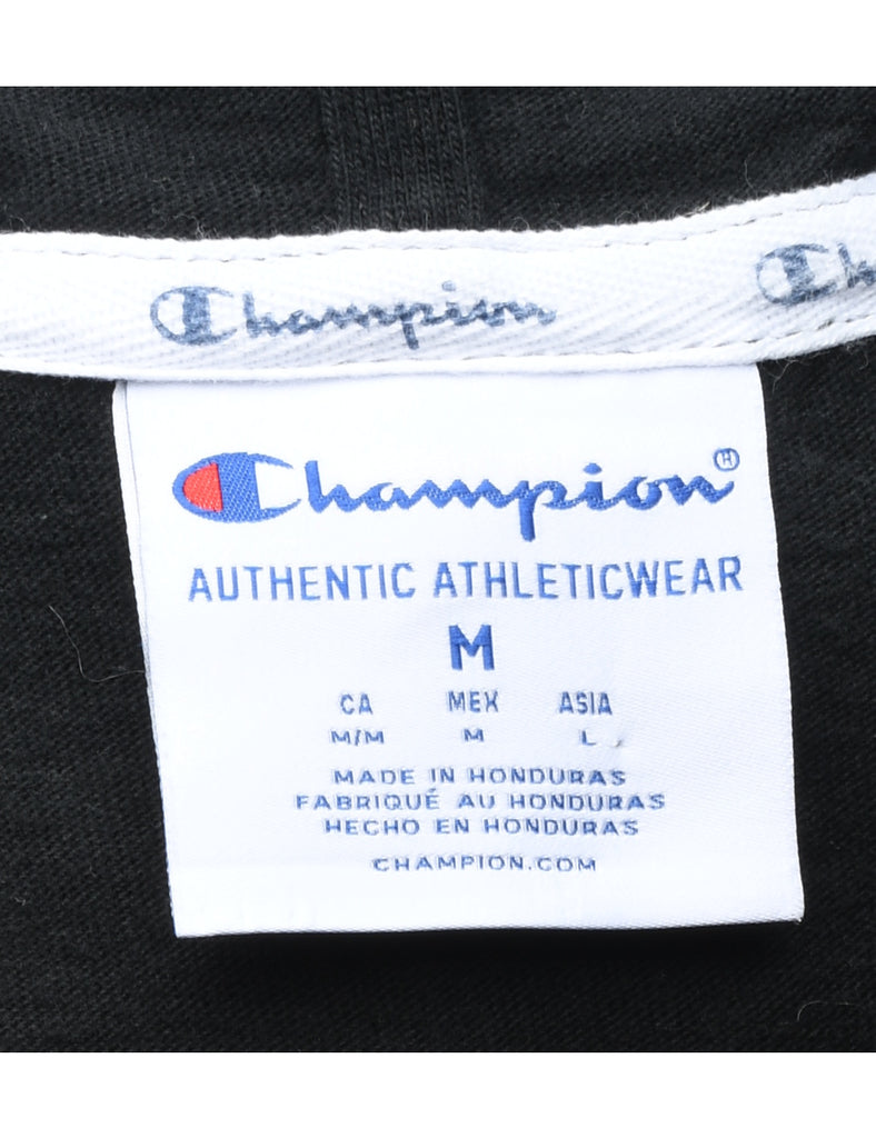 Champion Black Sleeveless Hooded Sweatshirt - M