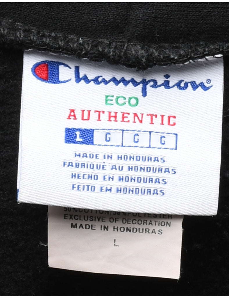 Champion Black & White Printed Hoodie - L