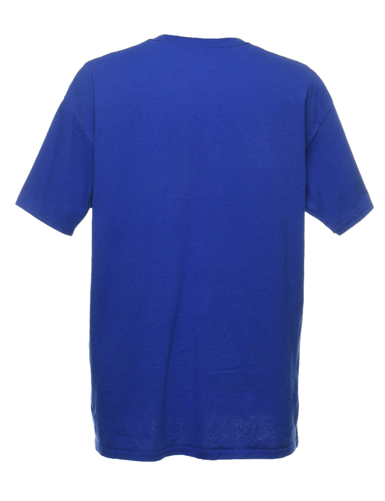 Champion Blue & White Printed Basketball Sports T-shirt - XL