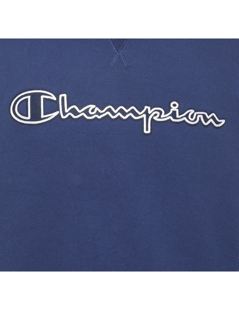 Champion Embroidered Navy Sweatshirt - M