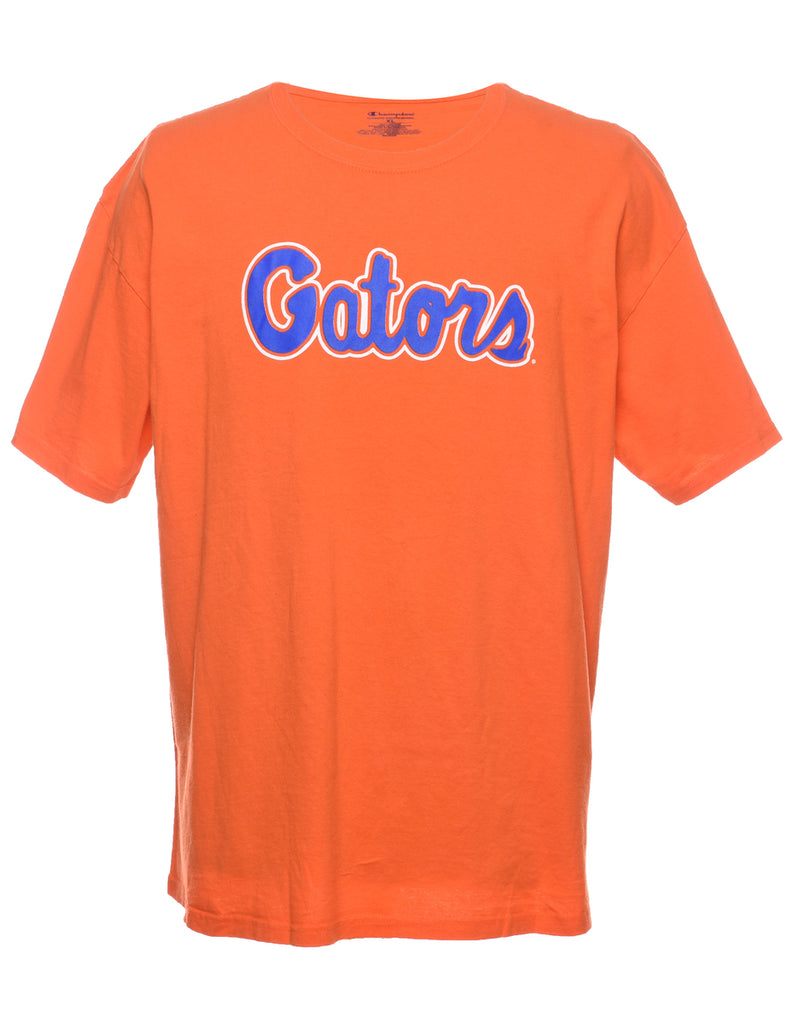 Champion Gators Purple & Orange Printed T-shirt - XL