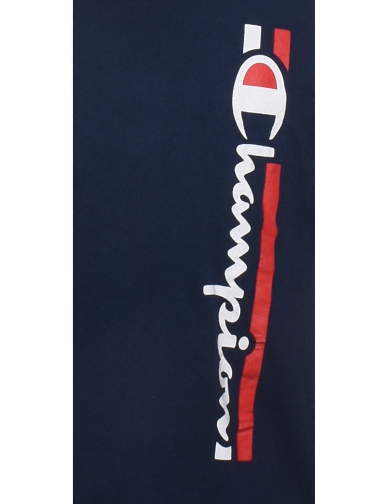 Champion Navy, Red & White Printed T-shirt - XL