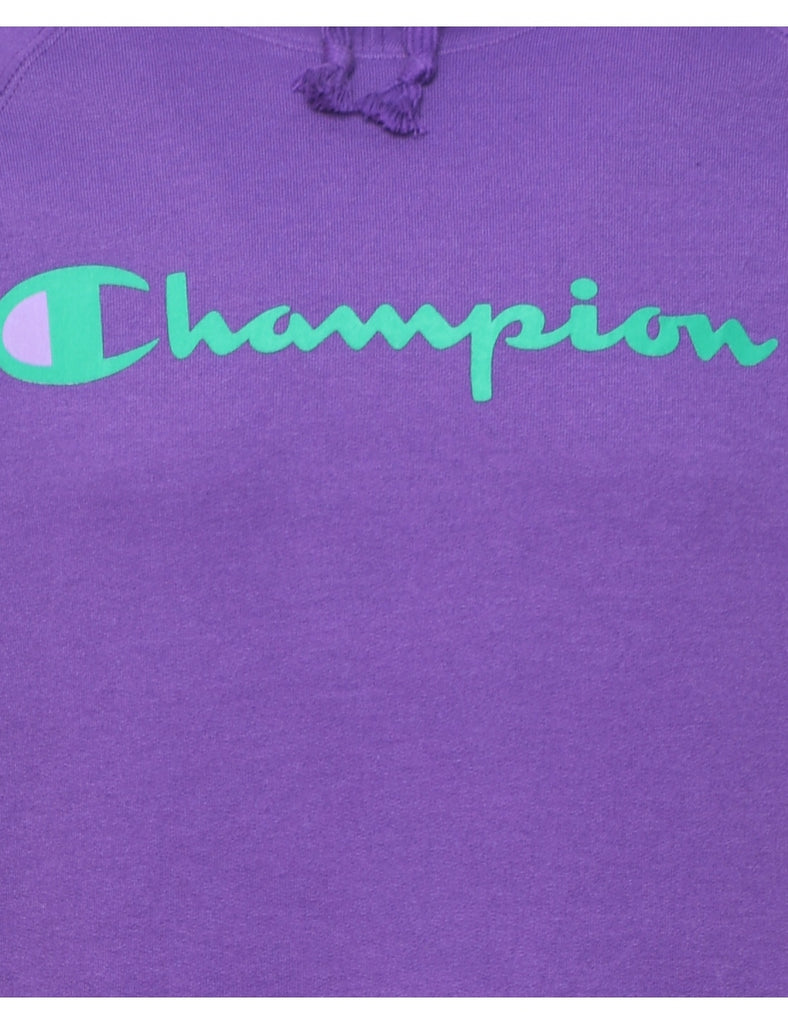 Champion Purple Printed Hoodie - L