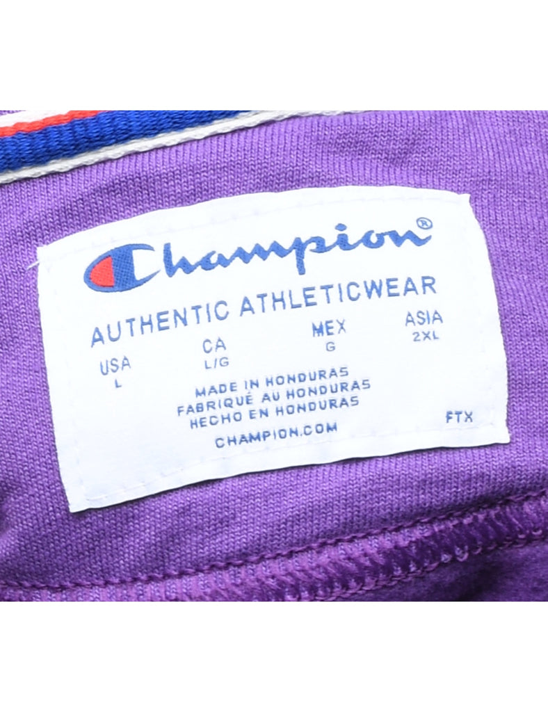 Champion Purple Printed Hoodie - L