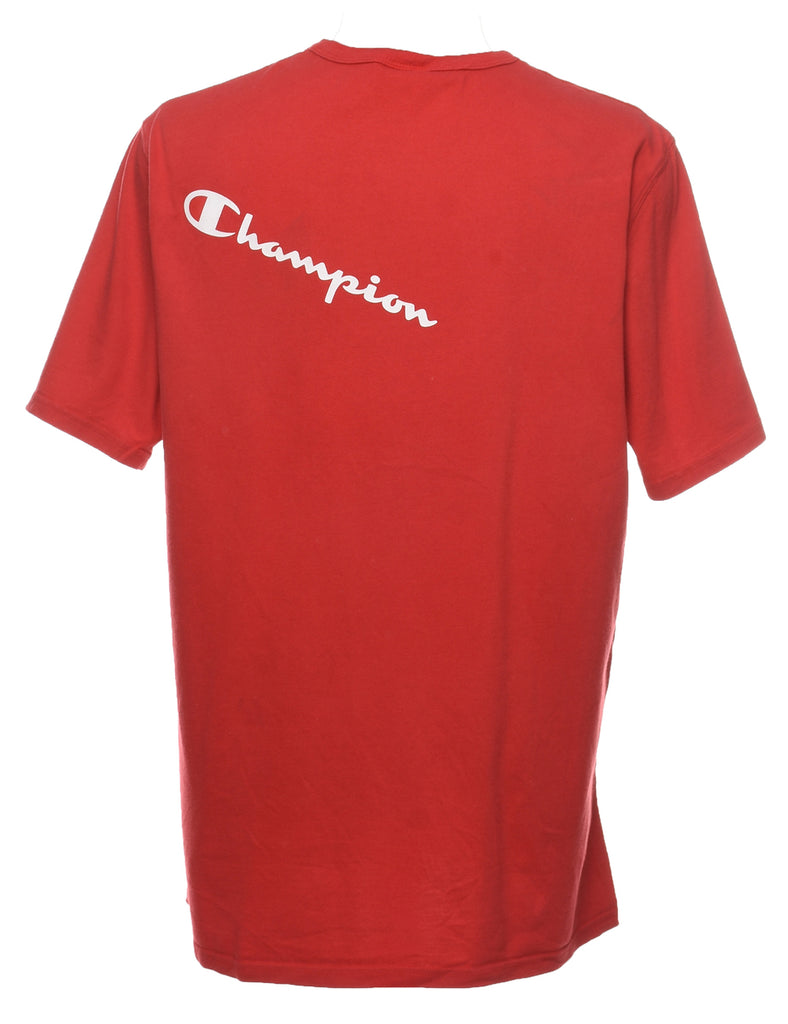 Champion Red & White Printed T-shirt - XL