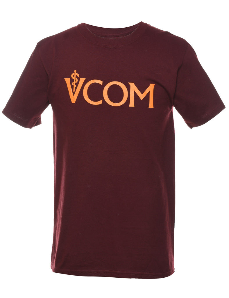 Champion VCOM Maroon & Orange Printed T-shirt - S