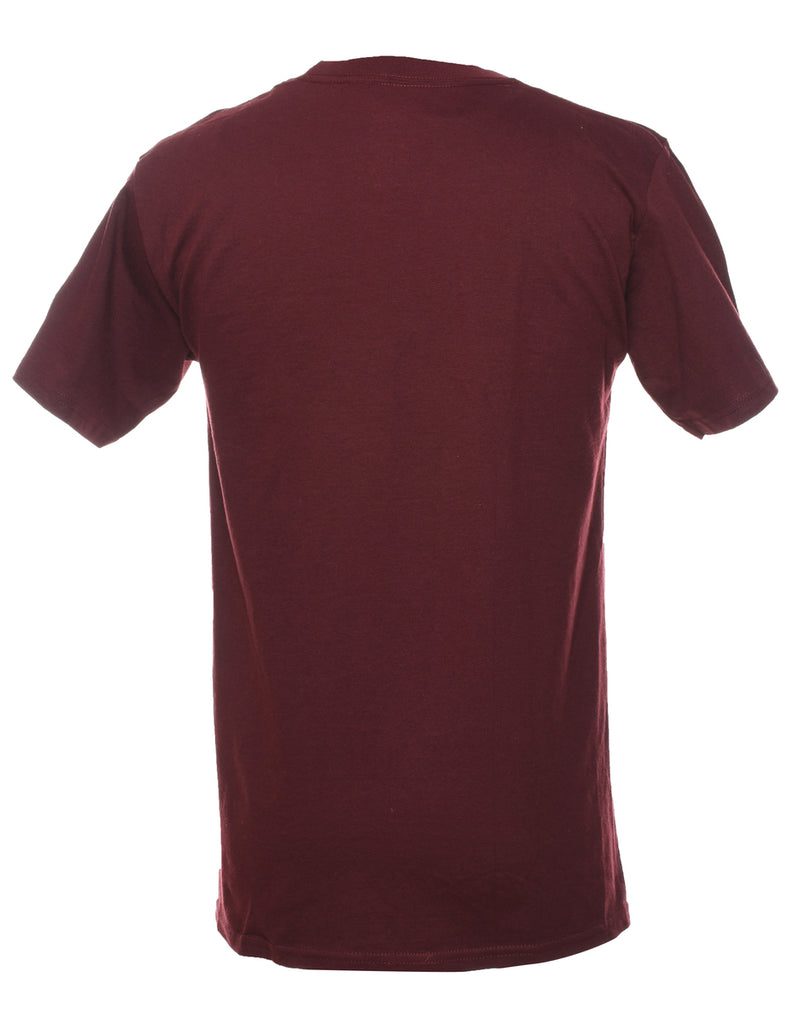 Champion VCOM Maroon & Orange Printed T-shirt - S