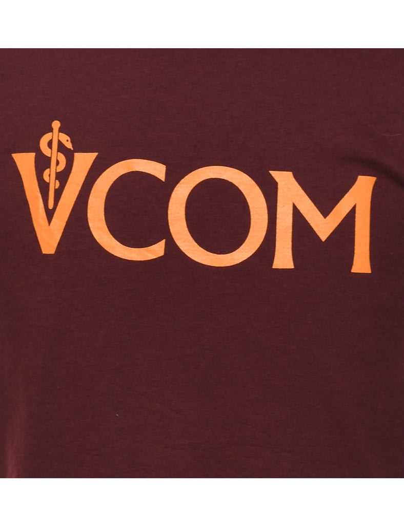 Champion VCOM Maroon & Orange Printed T-shirt - S