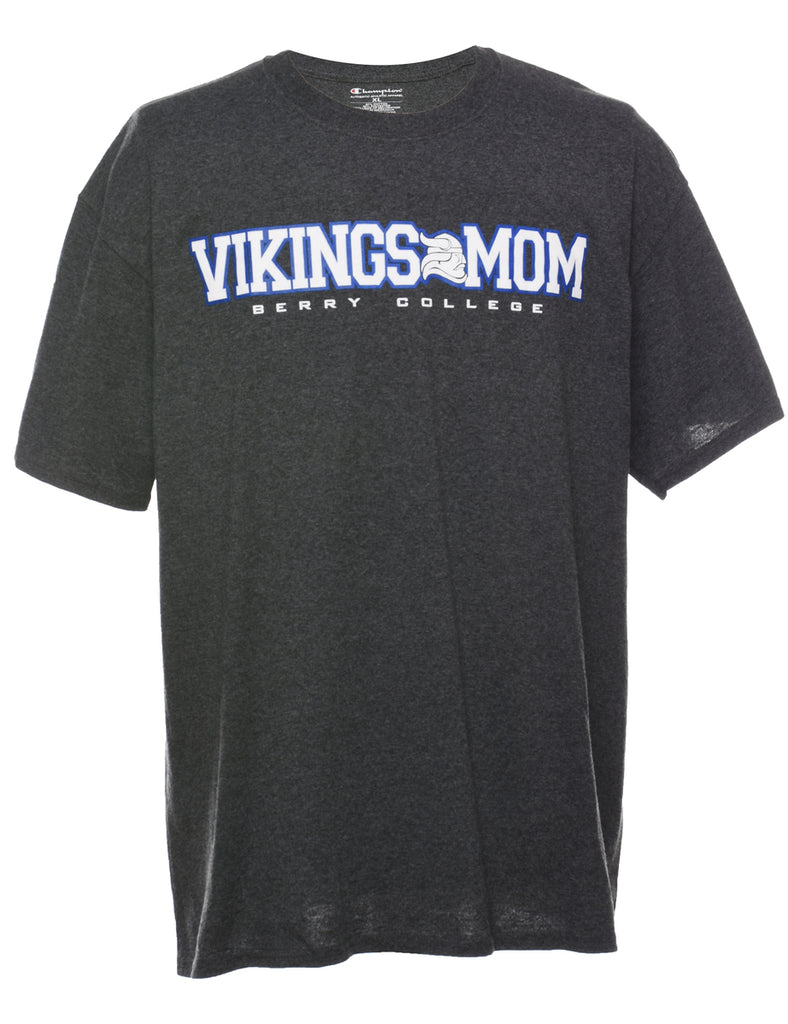 Champion Vikings Mom Grey & Purple Printed T-shirt - XL