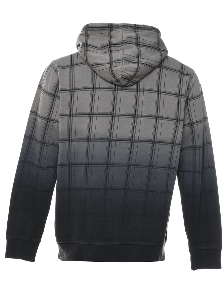 Checked Black & Grey Hurley Hoodie - M