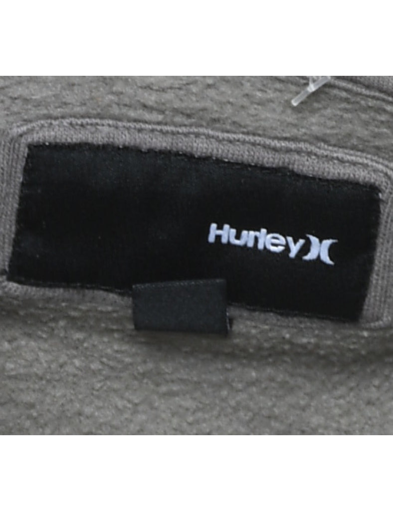 Checked Black & Grey Hurley Hoodie - M