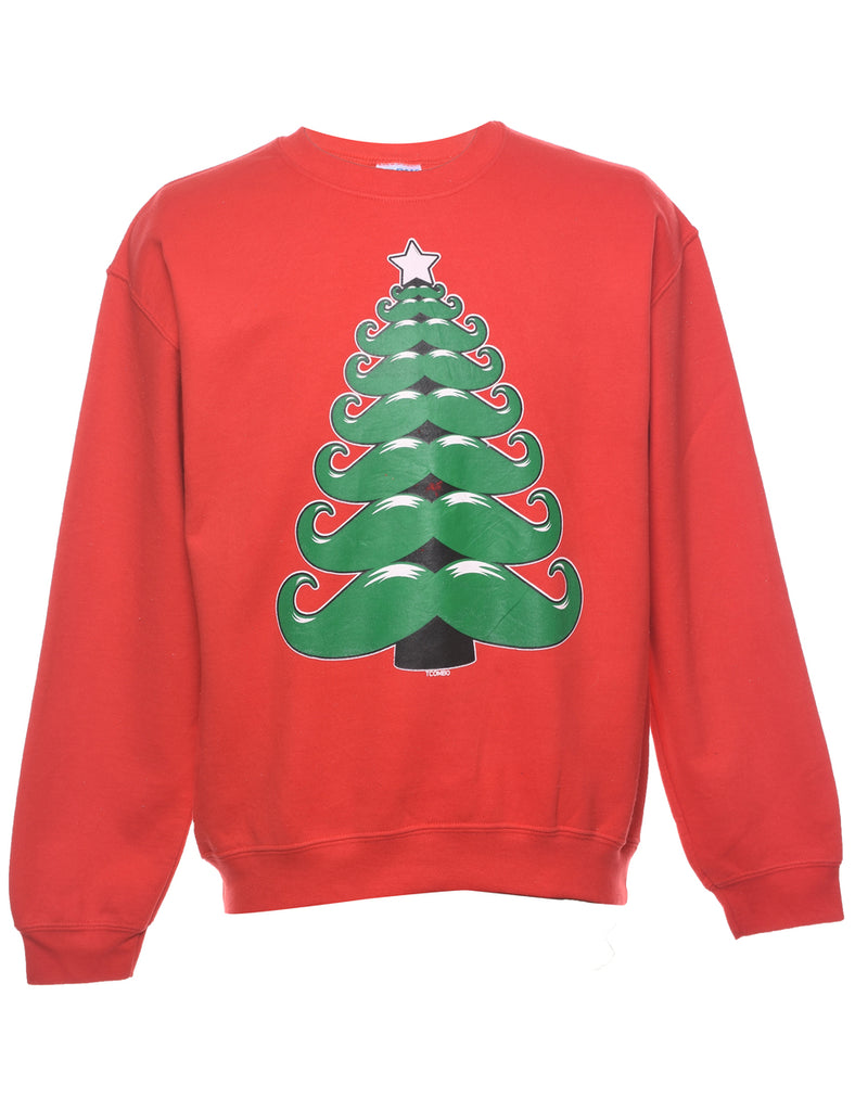 Christmas Tree Design Sweatshirt - M