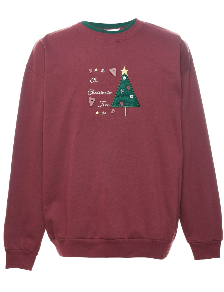 Christmas Tree Design Sweatshirt - L