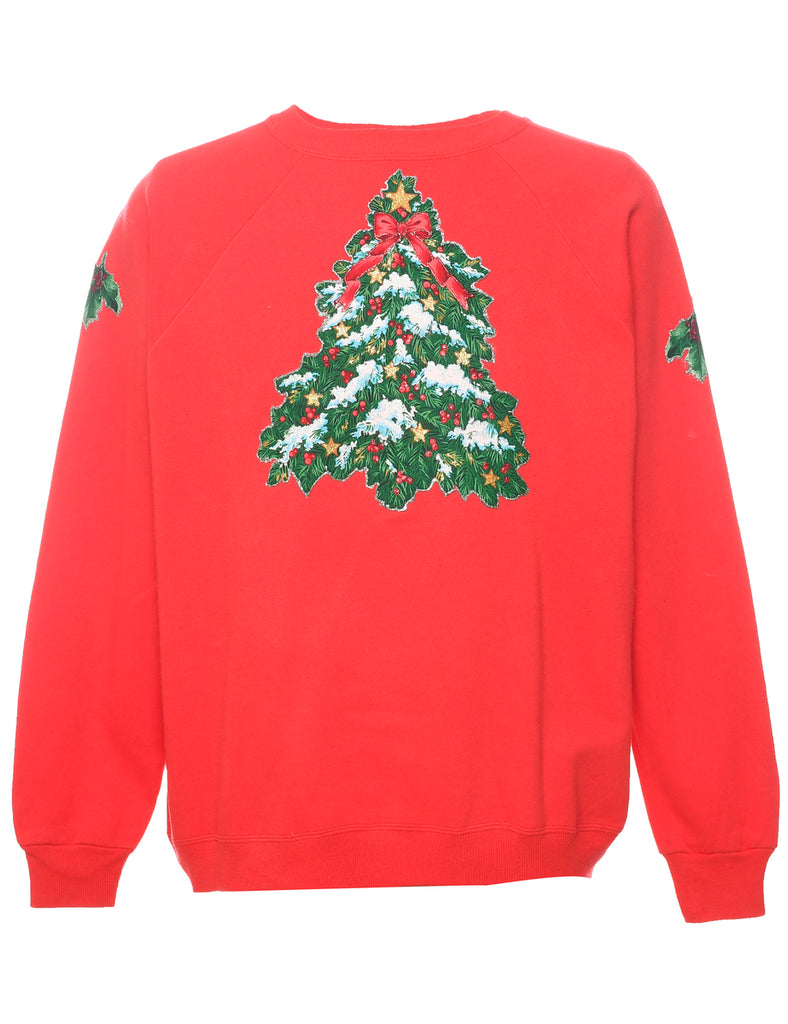 Christmas Tree Design Sweatshirt - L