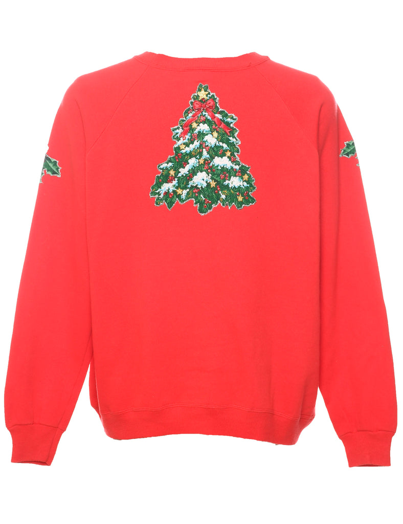 Christmas Tree Design Sweatshirt - L