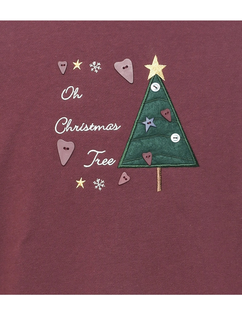 Christmas Tree Design Sweatshirt - L