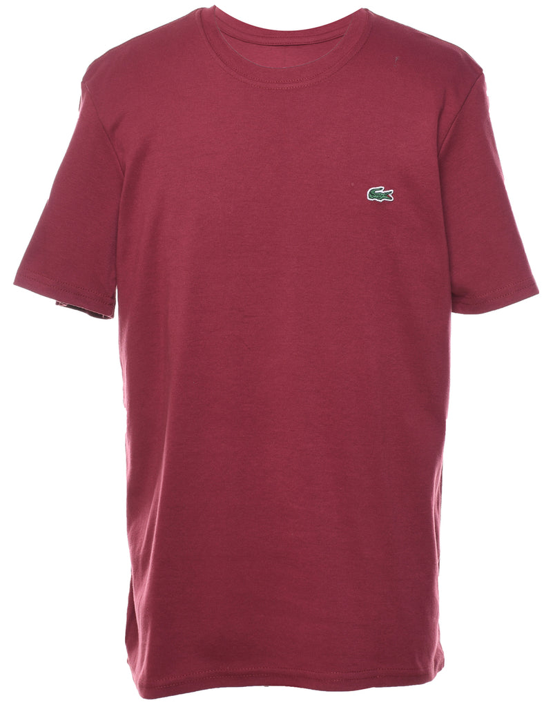 Classic Maroon Lacoste Plain T-shirt - L