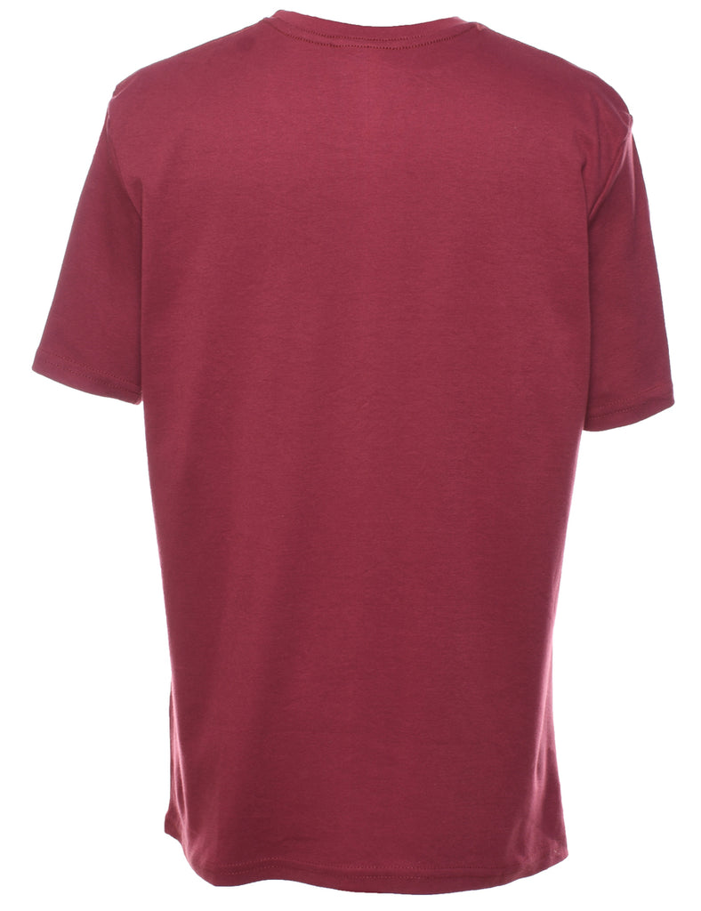 Classic Maroon Lacoste Plain T-shirt - L